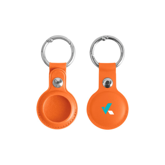 PU Leather Keyring AirTag Holders Orange